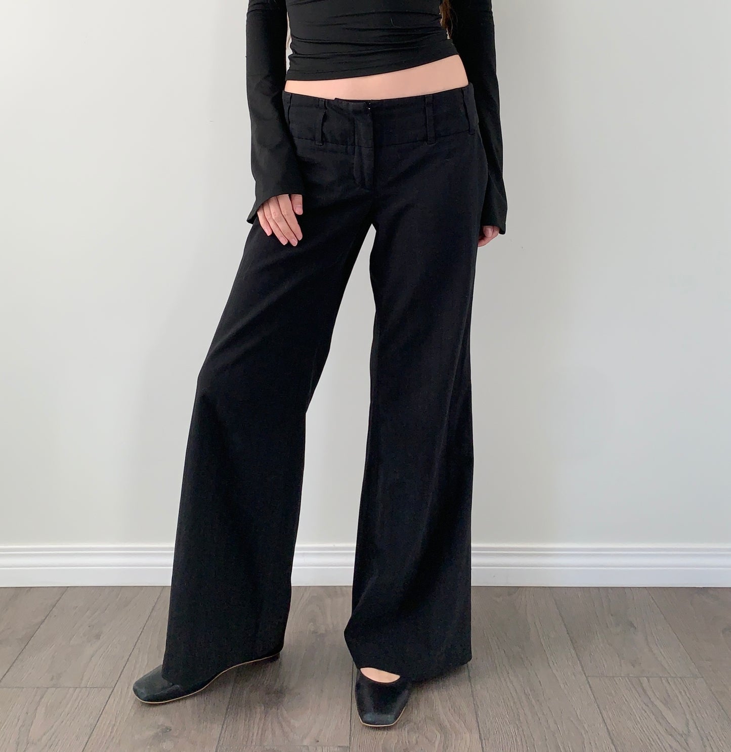 Vintage dynamite black wide leg trousers