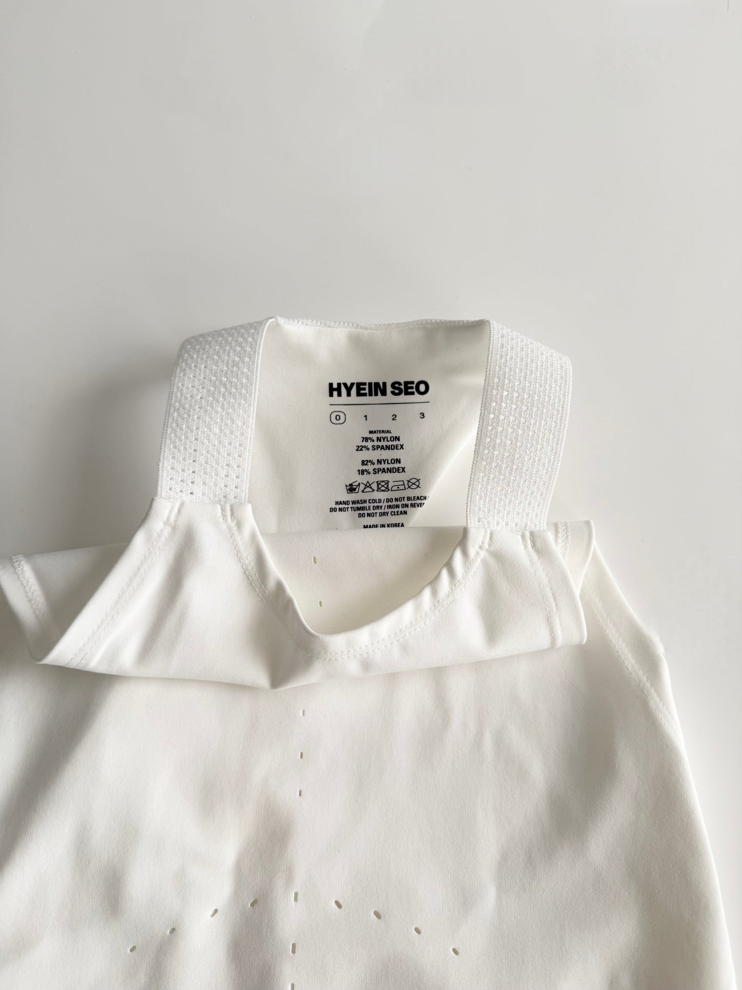 Hyein Seo white perforated tank top