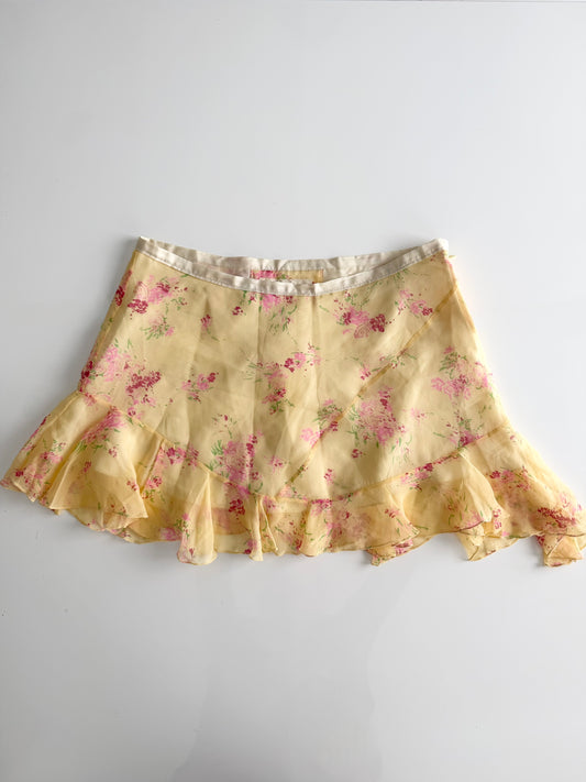 Abercrombie & Fitch 100% silk floral mini skirt.