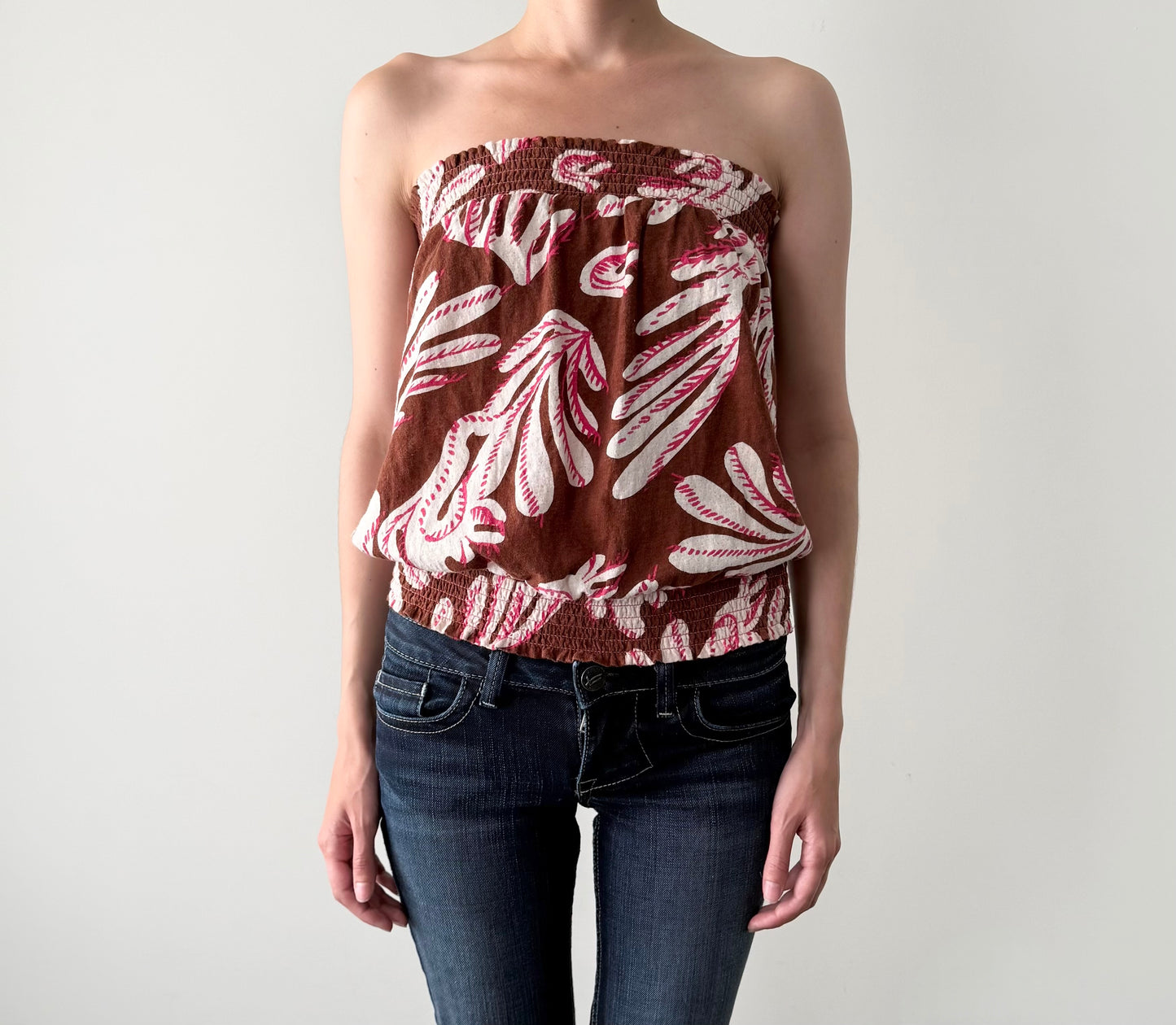 Anthropologie cotton linen tube top