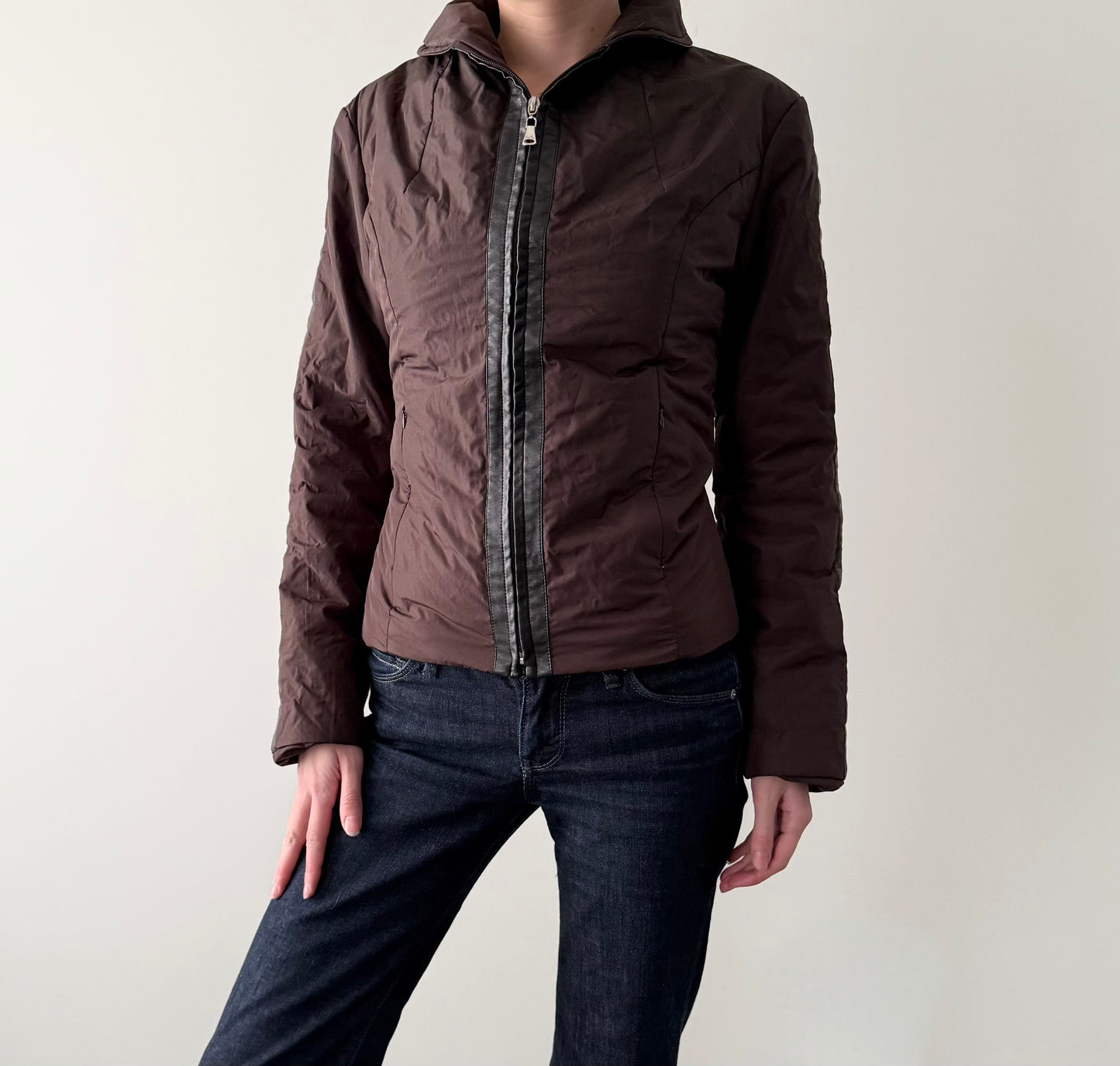 D&G chocolate brown light puffer jacket