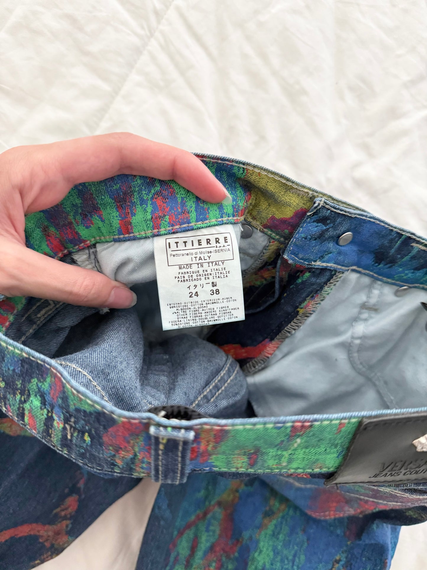 Versace Jeans Couture Printed Bootcut Denim Jeans