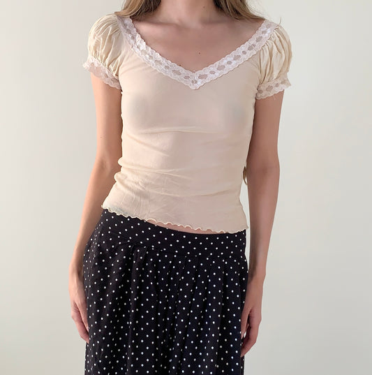 Made in France mesh lace top
