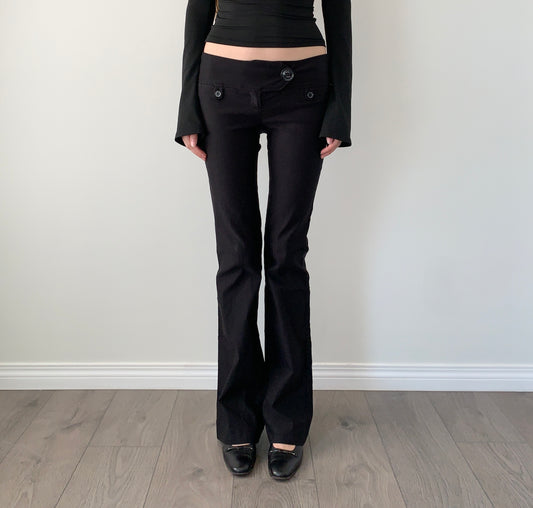 Vintage dynamite black flared trousers