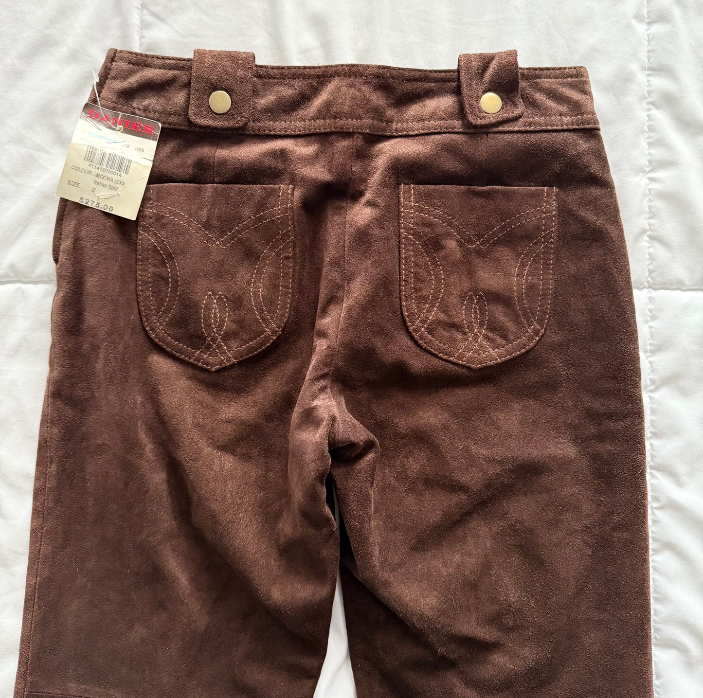Danier brown western style suede trousers