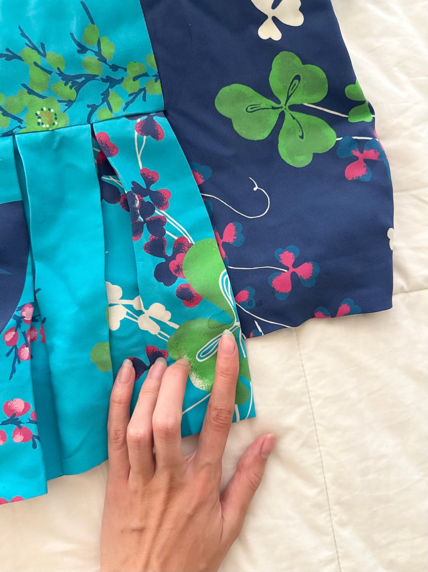 Archival 2011 Versace x H&M 100% Silk Floral Pleated Mini Dress