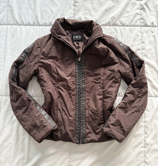 D&G chocolate brown light puffer jacket