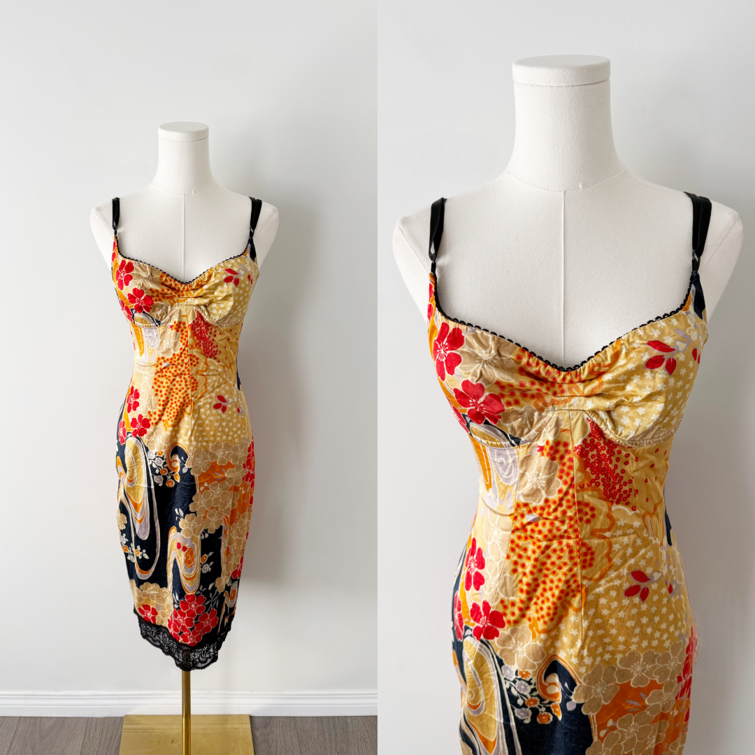 D&G floral lace trim slip dress
