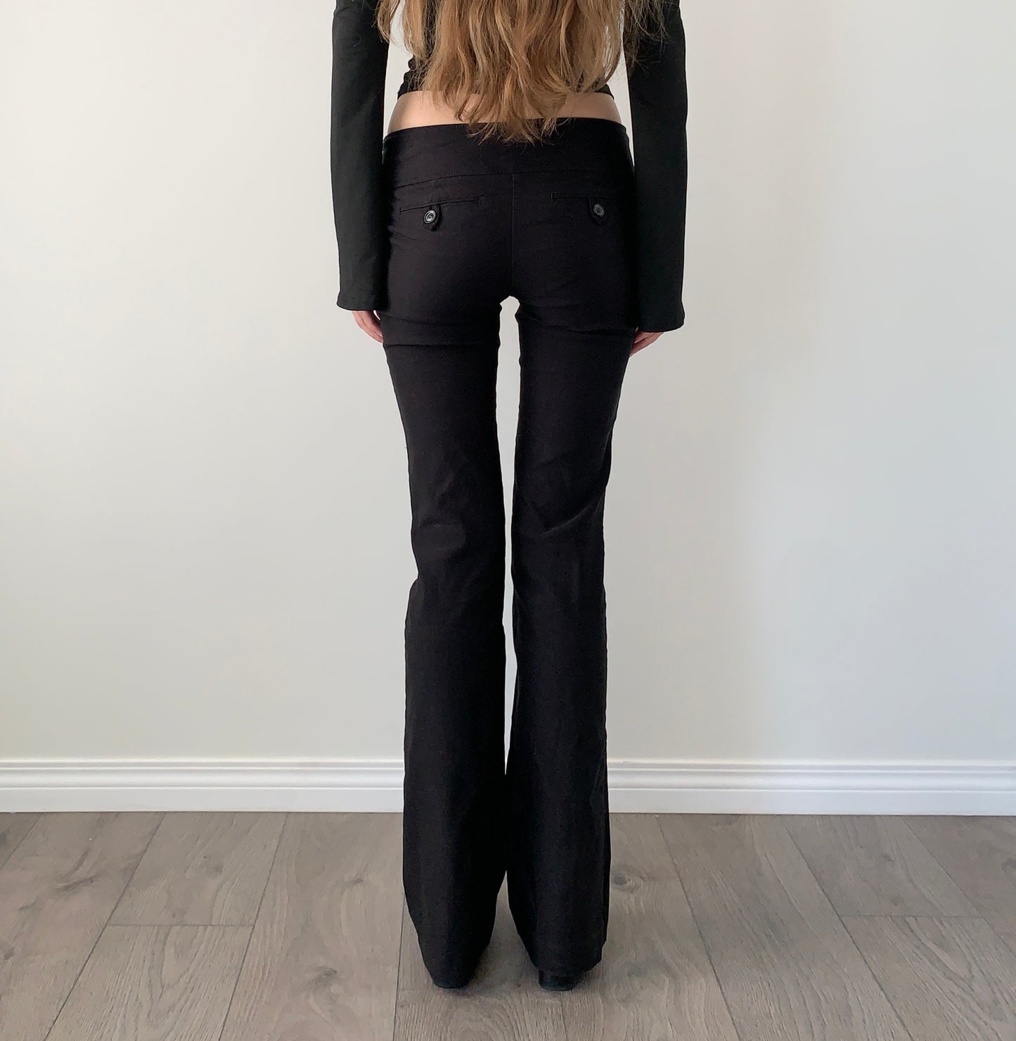 Vintage dynamite black flared trousers