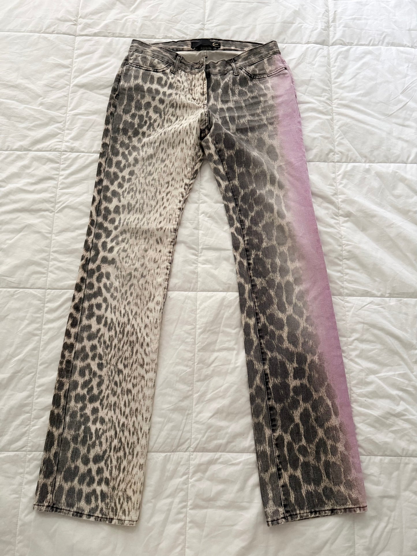 Roberto Cavalli animal print bootcut jeans