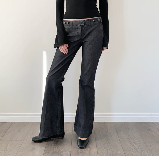 Jacob dark grey flared/wide leg trousers