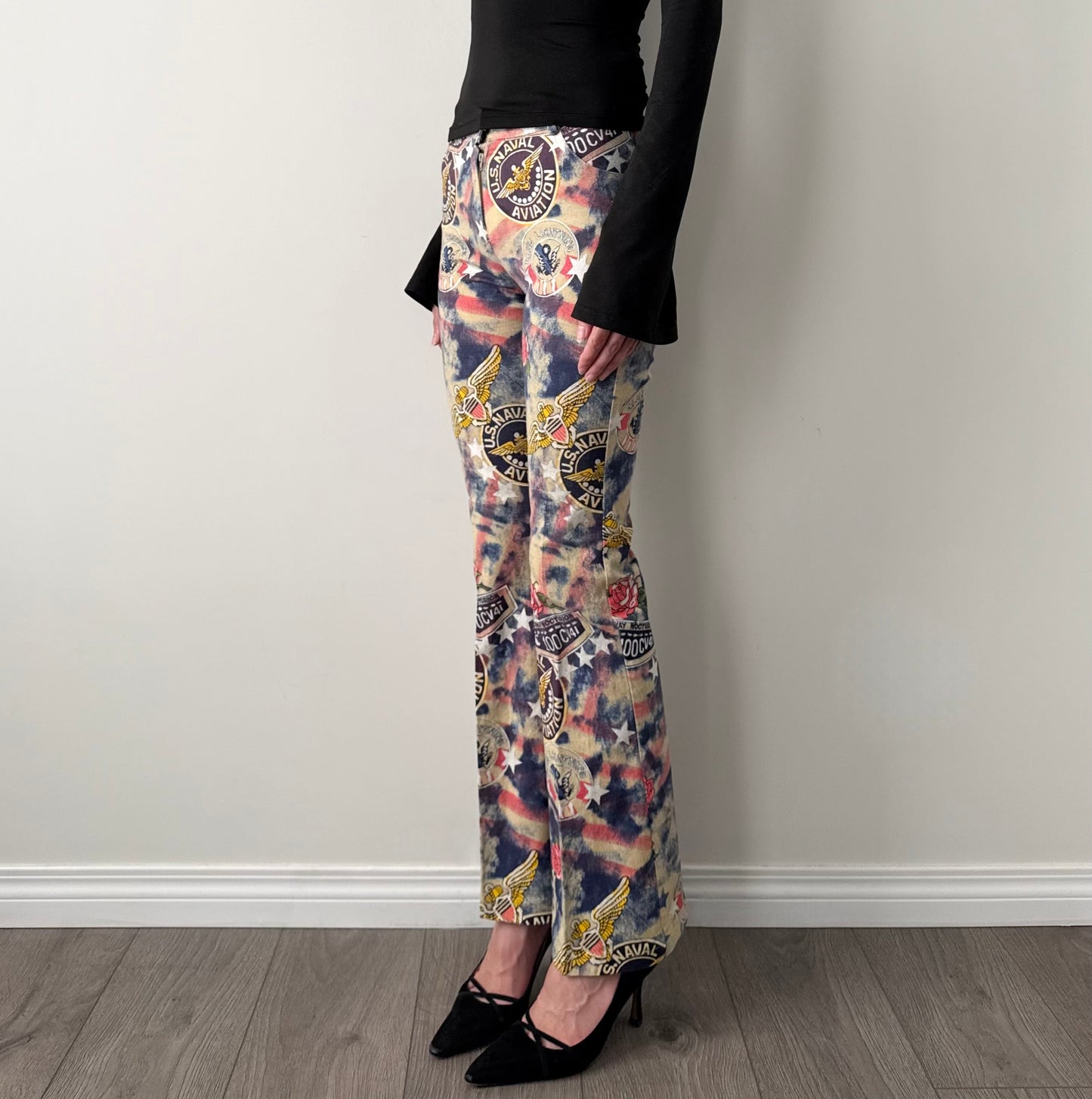 Maille Demoiselle Made in France Pop Art Flare Trousers