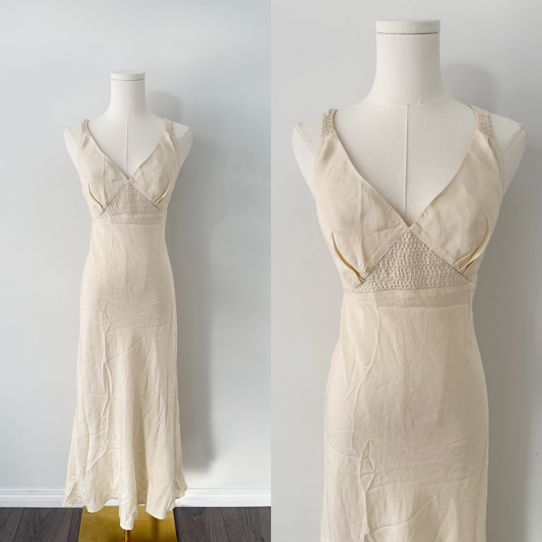 Coast 100% silk ivory dress