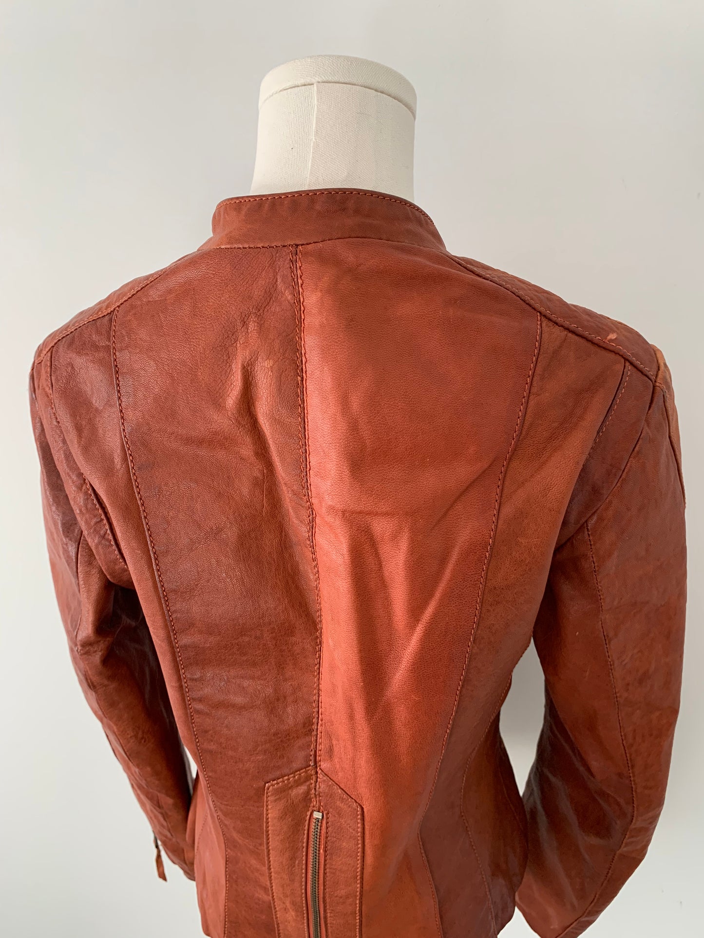 Danier copper leather zip up jacket