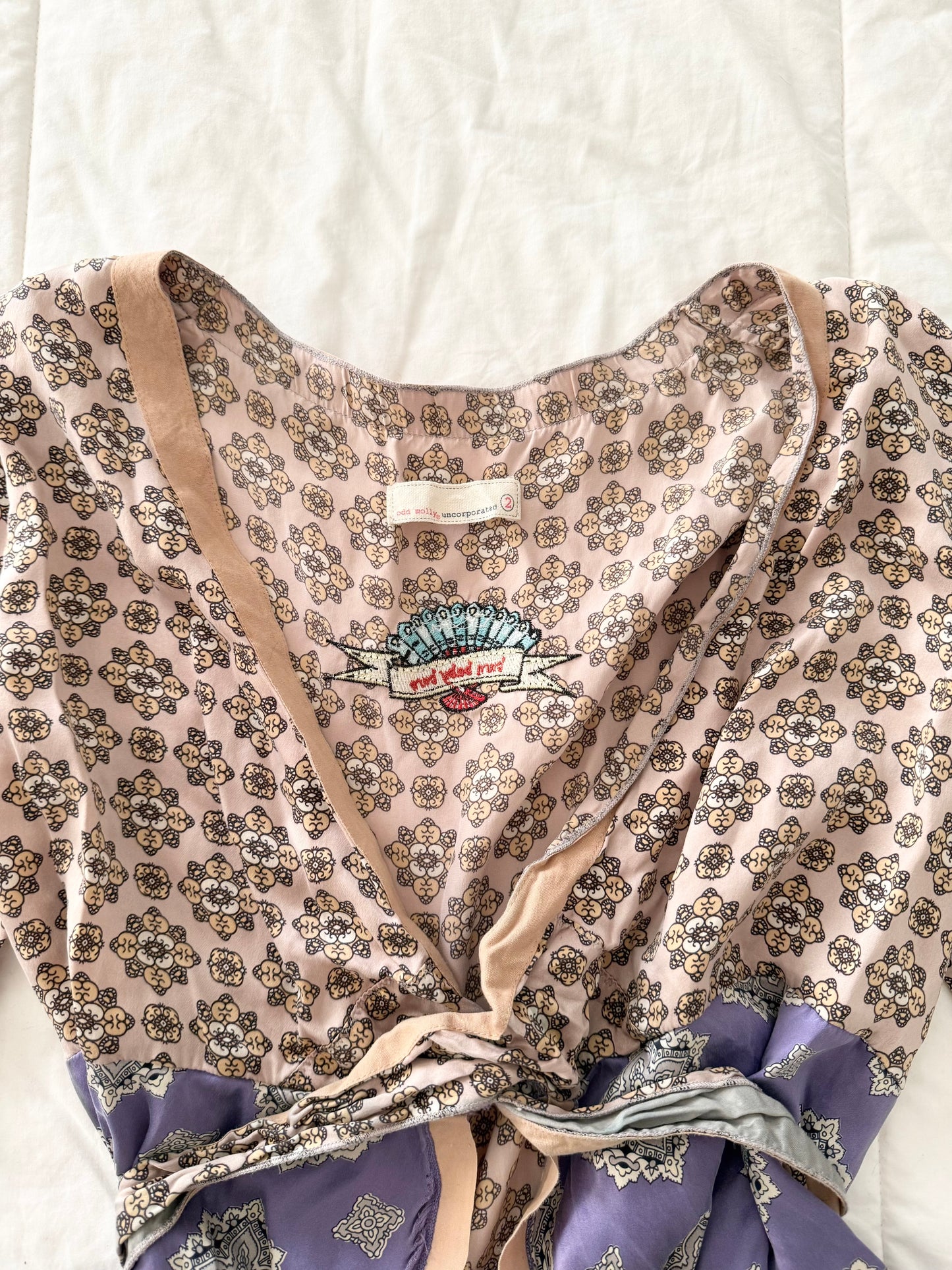 Odd Molly floral embroidery 100% silk blouse