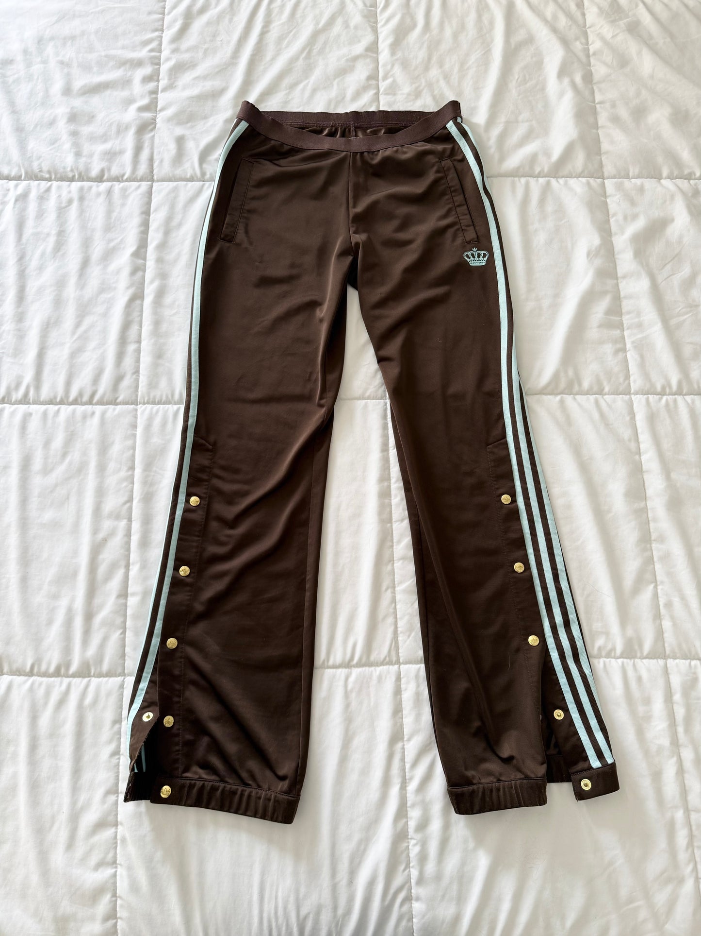 2005 adidas missy elliot brown wide leg trousers.