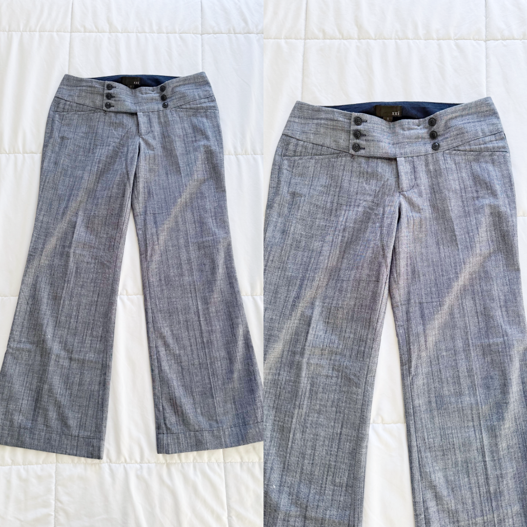 Old forever 21 multi button wide leg short trousers