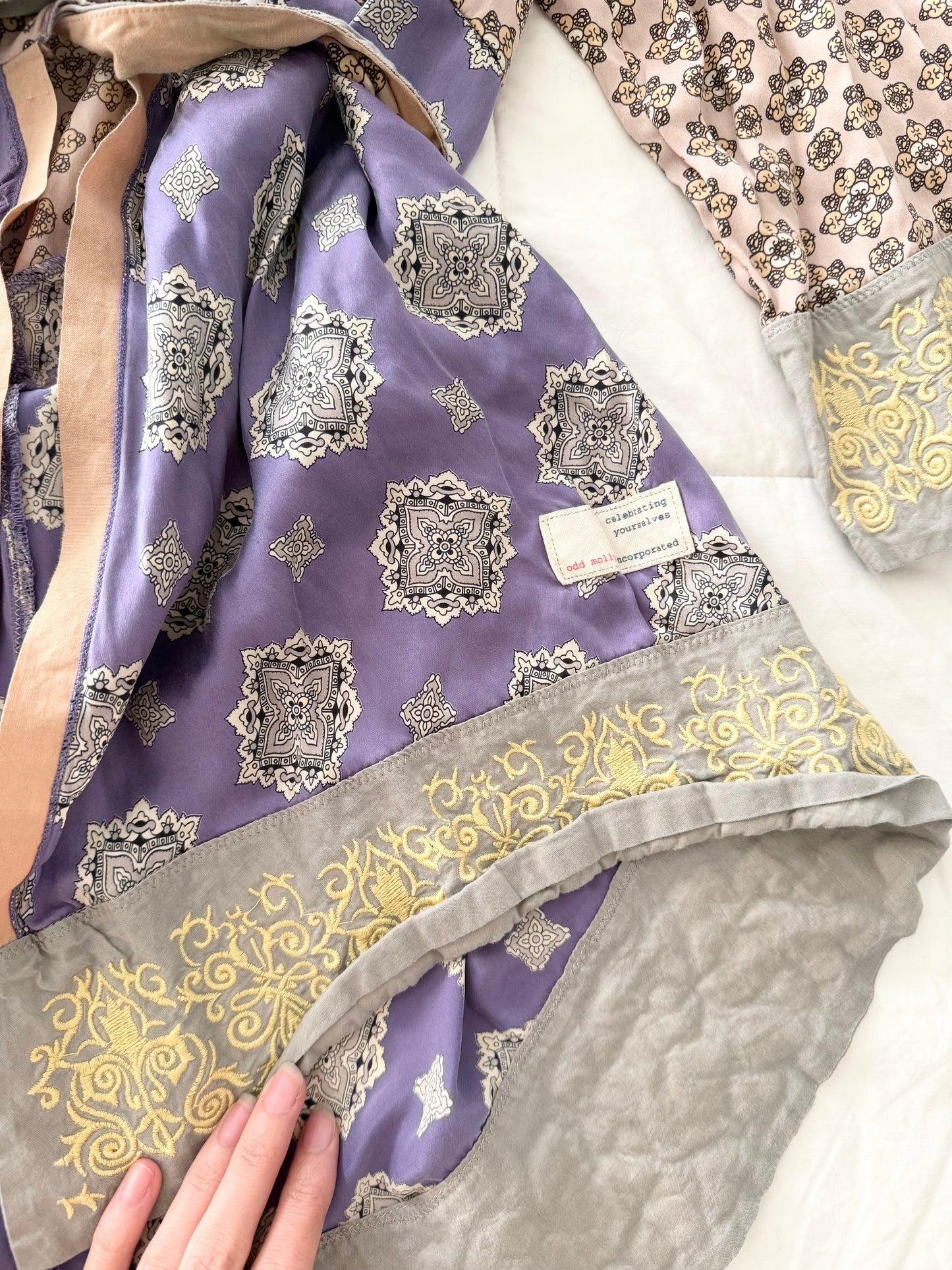 Odd Molly floral embroidery 100% silk blouse