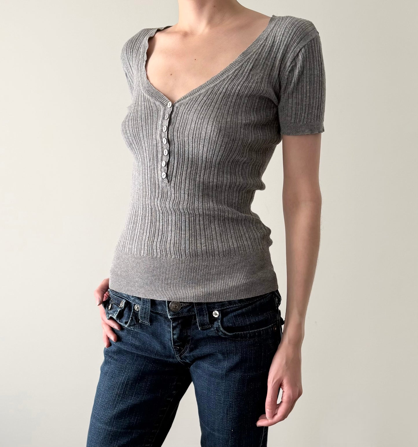 Abercrombie & fitch short sleeve Henley top