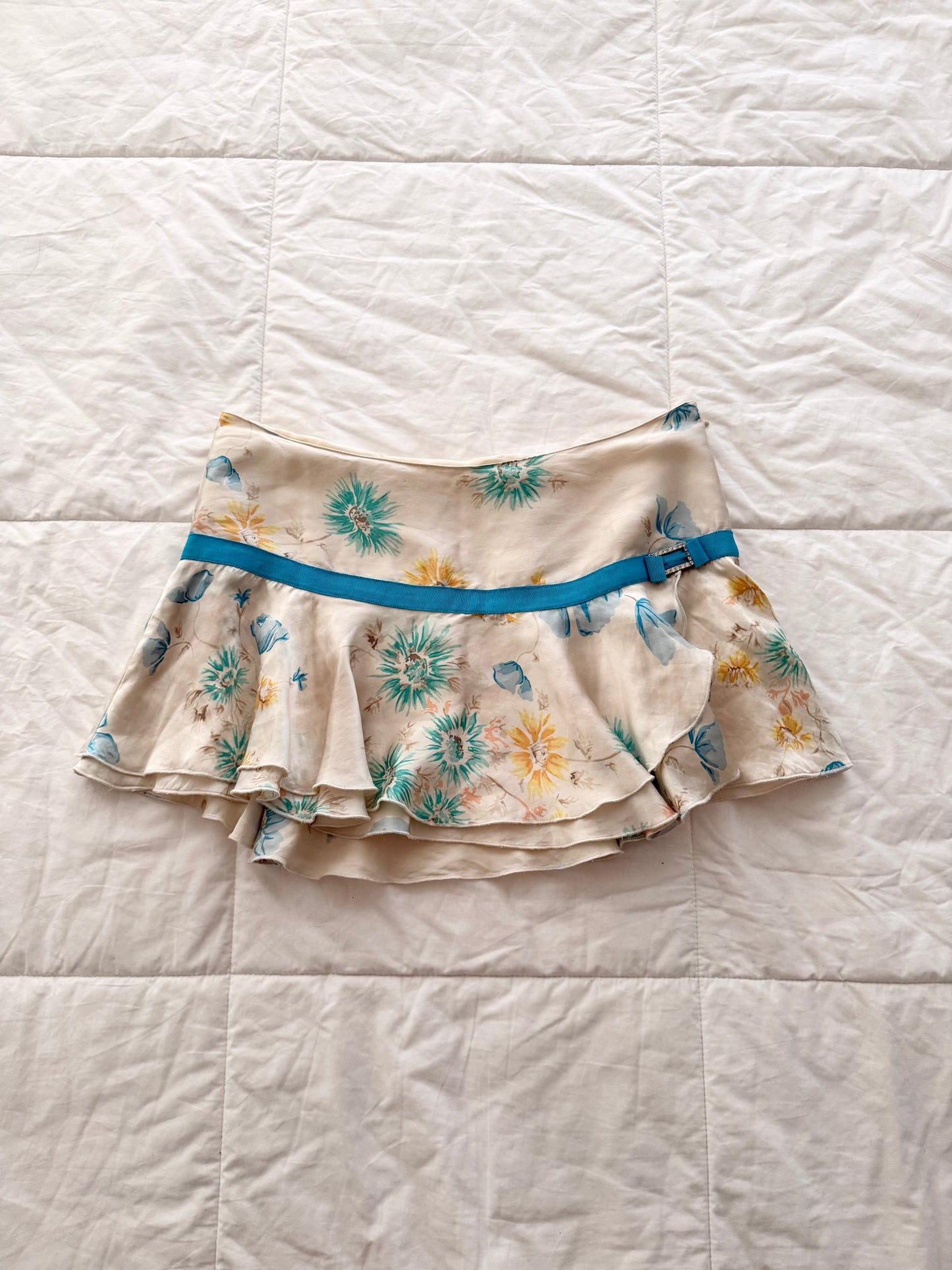 Abercrombie & Fitch 100% Silk Ruffled Mini Skirt