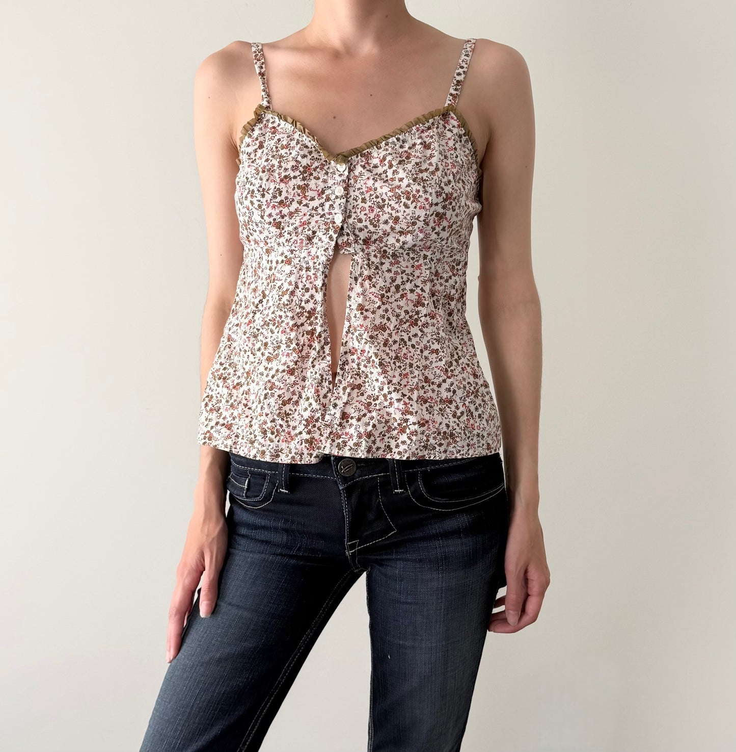 Angie floral babydoll open front camisole