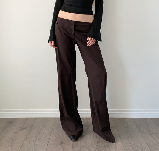 Vintage dynamite brown wide leg trousers
