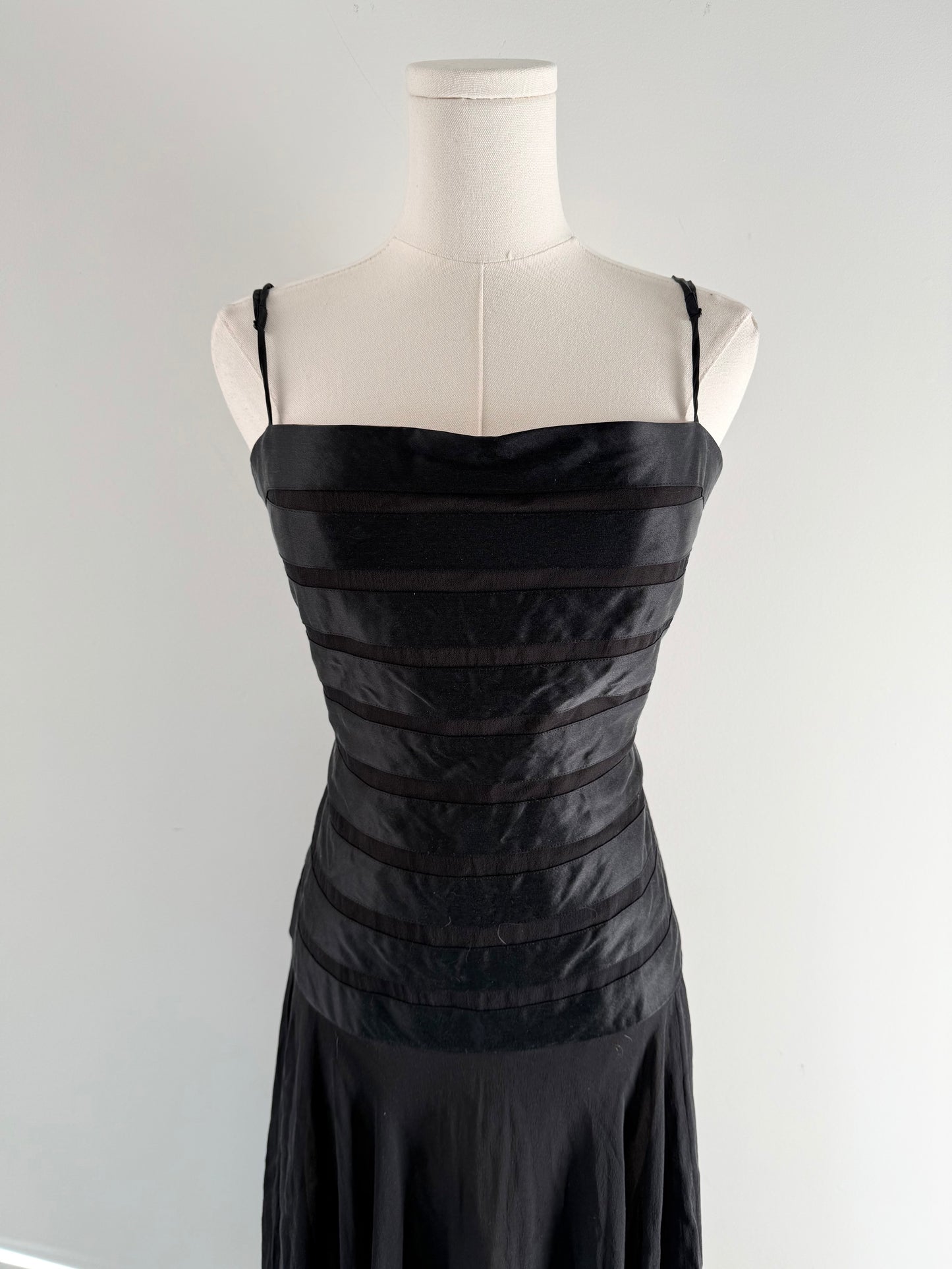 BCBG 100% silk asymmetrical gothic dress