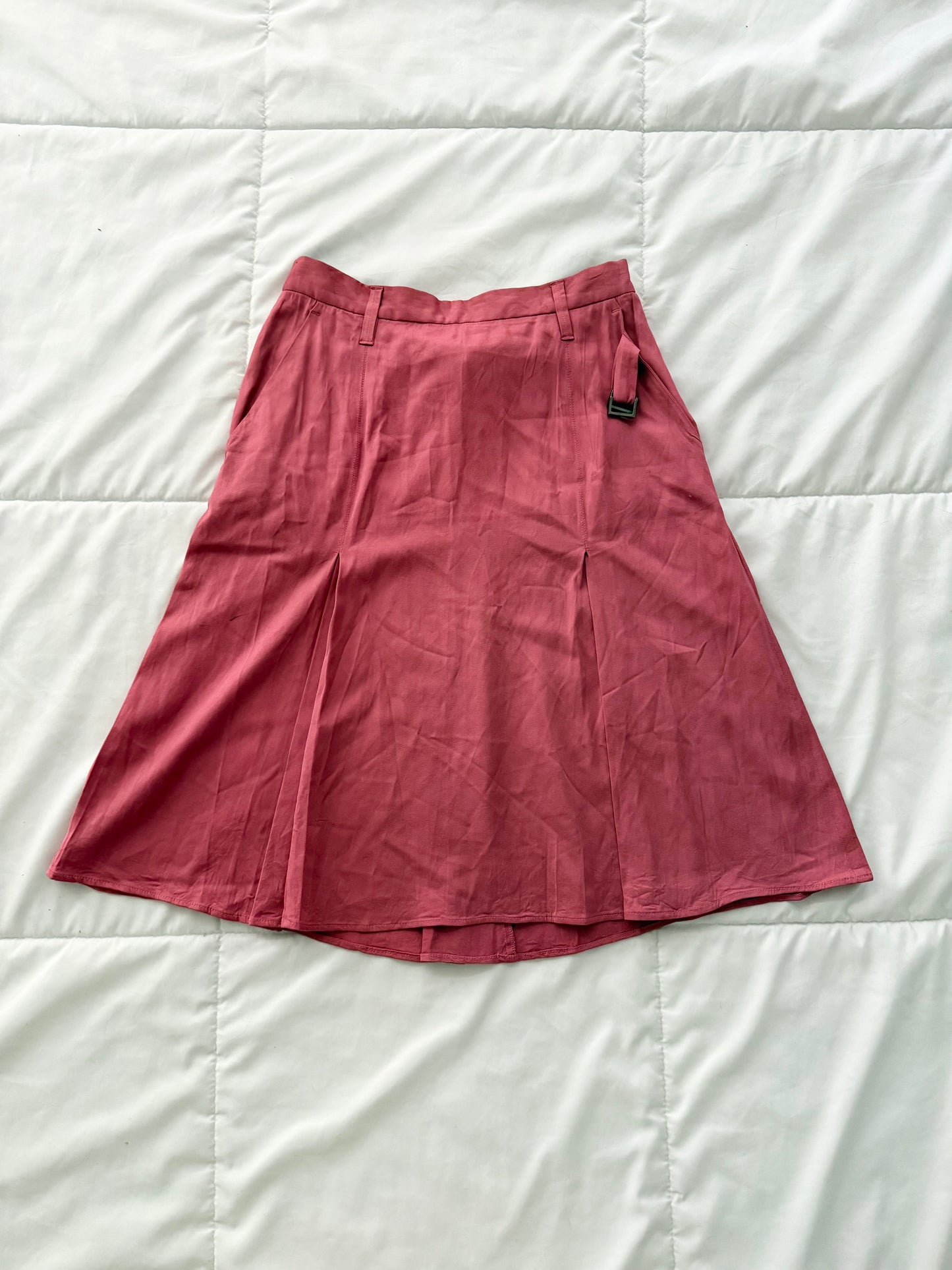 Golden Goose pink silk midi skirt