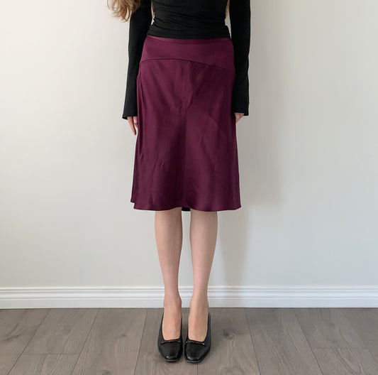 Banana Republic 100% silk purple midi skirt