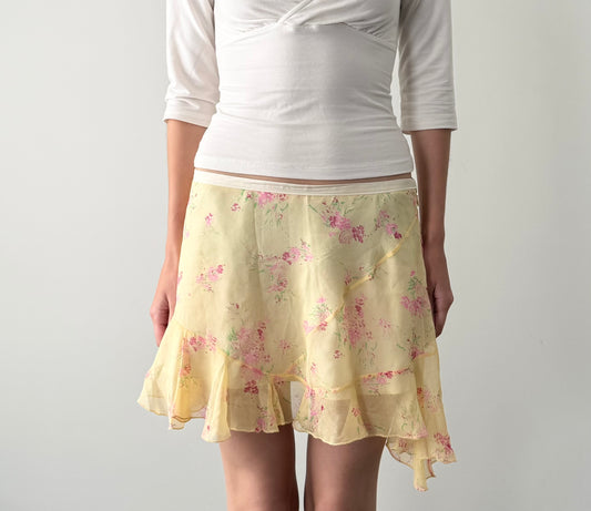 Y2K Abercrombie & Fitch 100% Silk Floral Mini Skirt