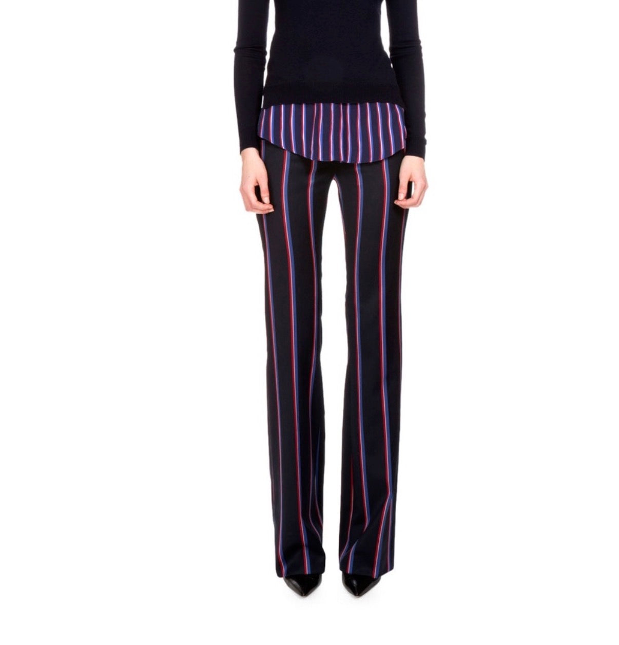 Altuzarra bootcut serge striped trousers