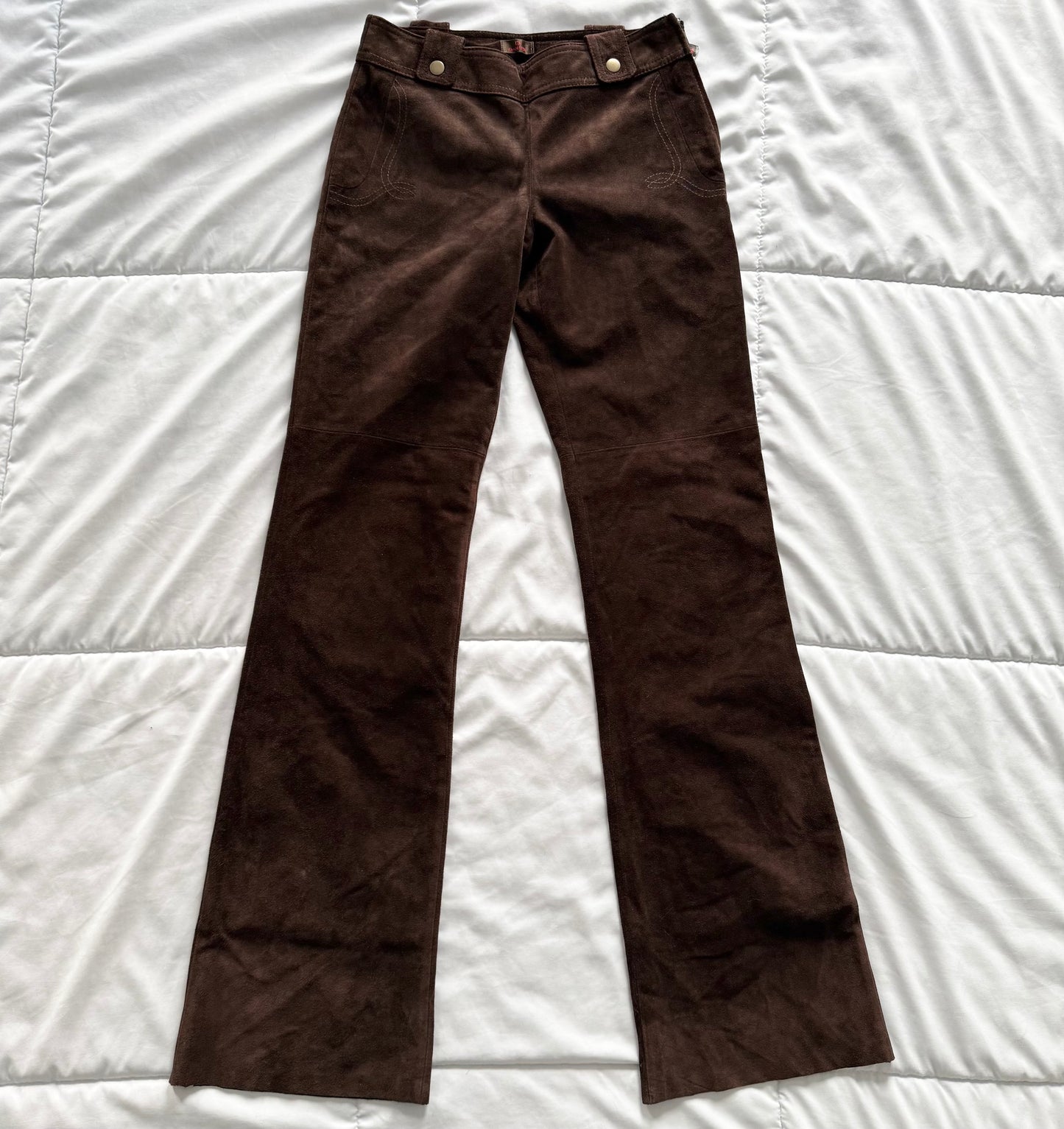 Danier brown western style suede trousers