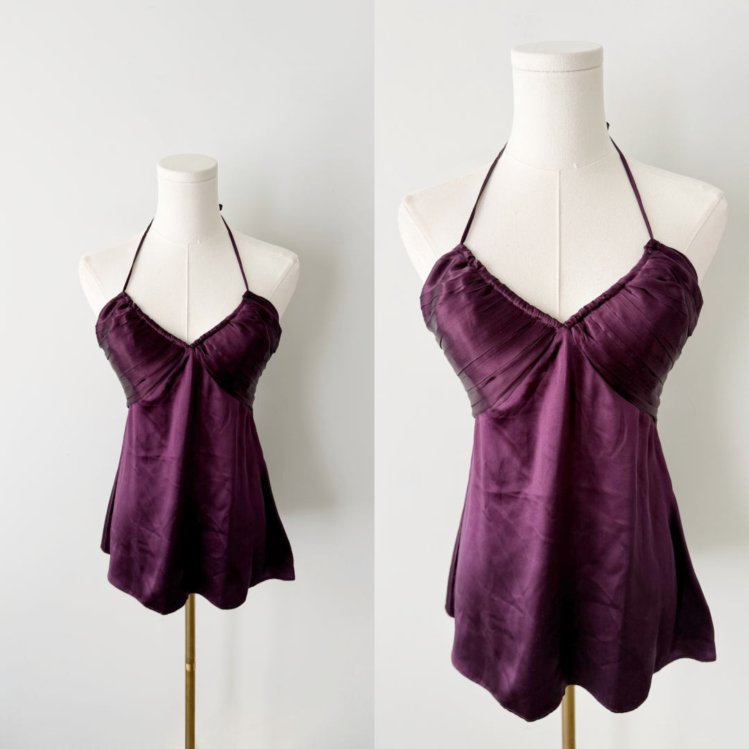 Jacob 100% silk purple halter top