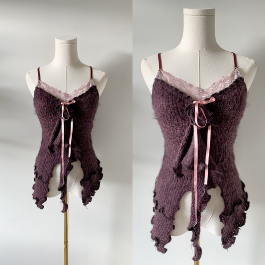 Zone Bleue knit asymmetrical camisole
