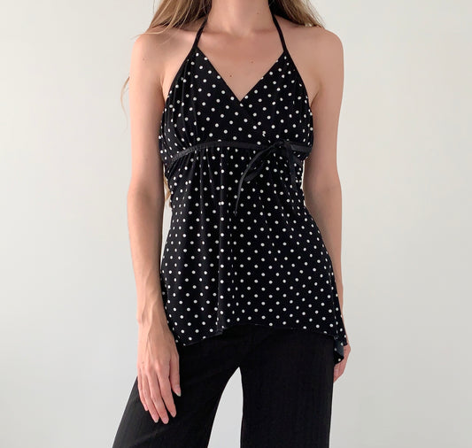 Vintage LipStick polka dot halter top