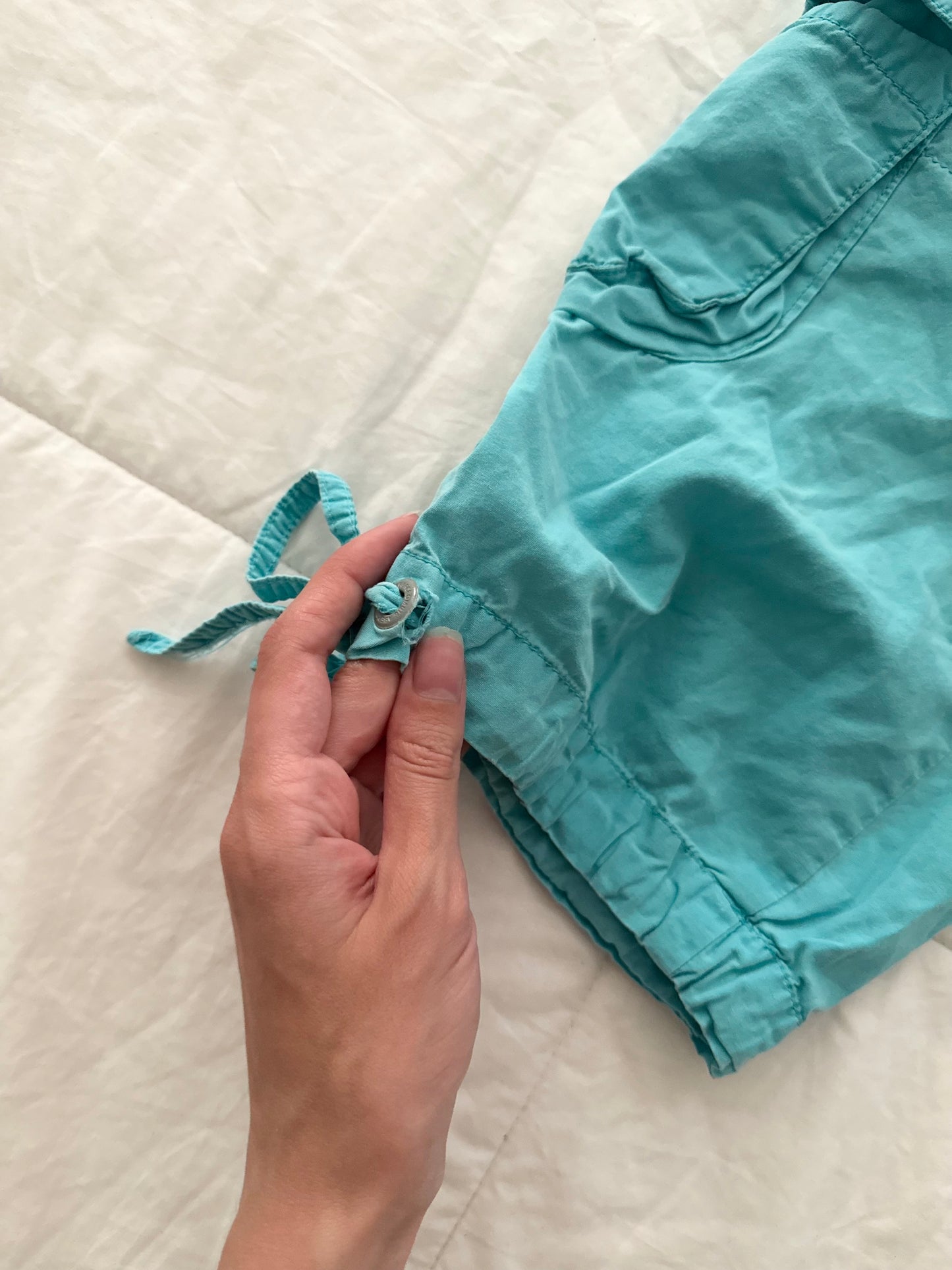 Y2K Abercrombie & Fitch Teal Low Rise Cargo Capris