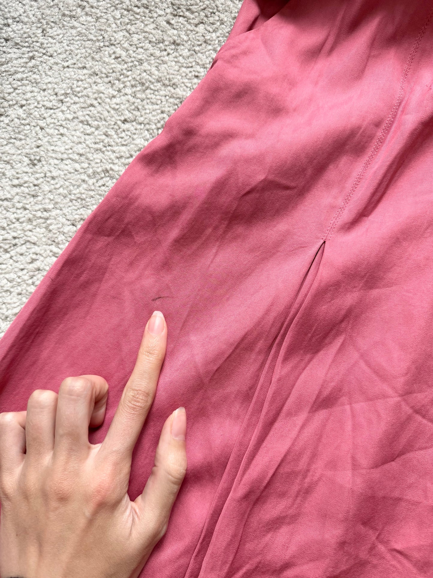 Golden Goose pink silk midi skirt