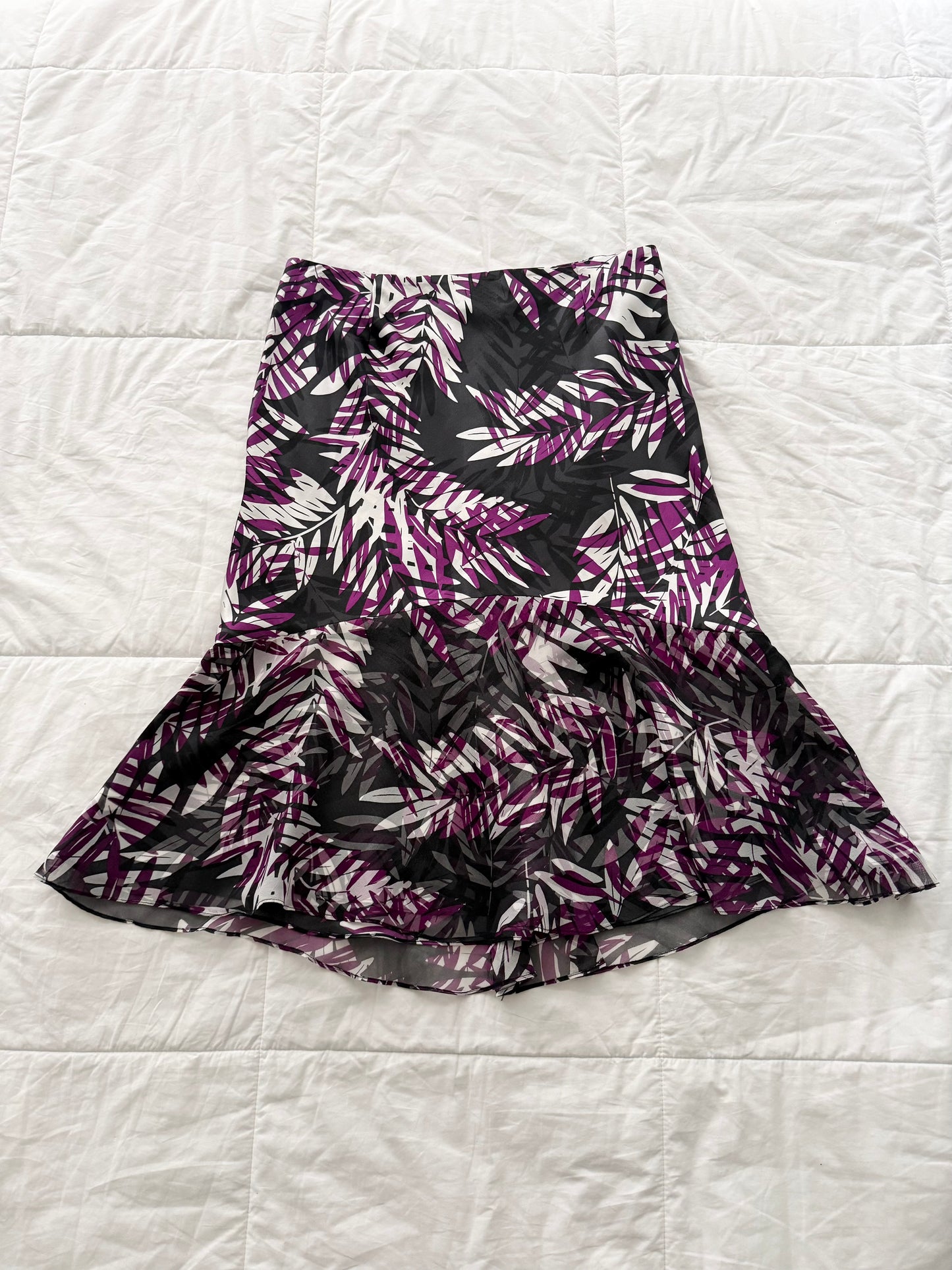 Vintage 100% silk whimsical midi skirt