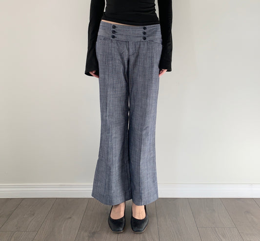Old forever 21 multi button wide leg short trousers