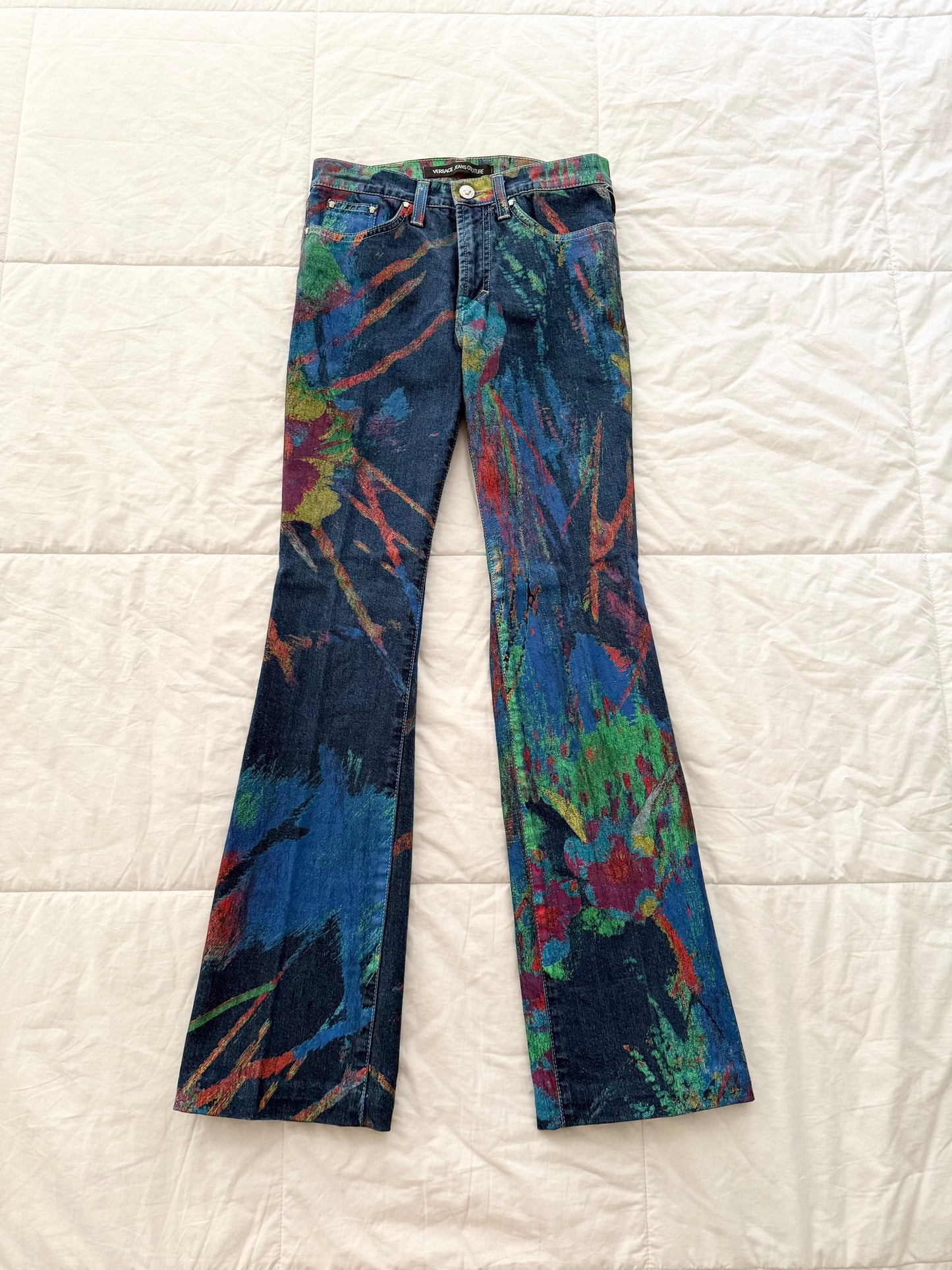 Versace Jeans Couture Printed Bootcut Denim Jeans