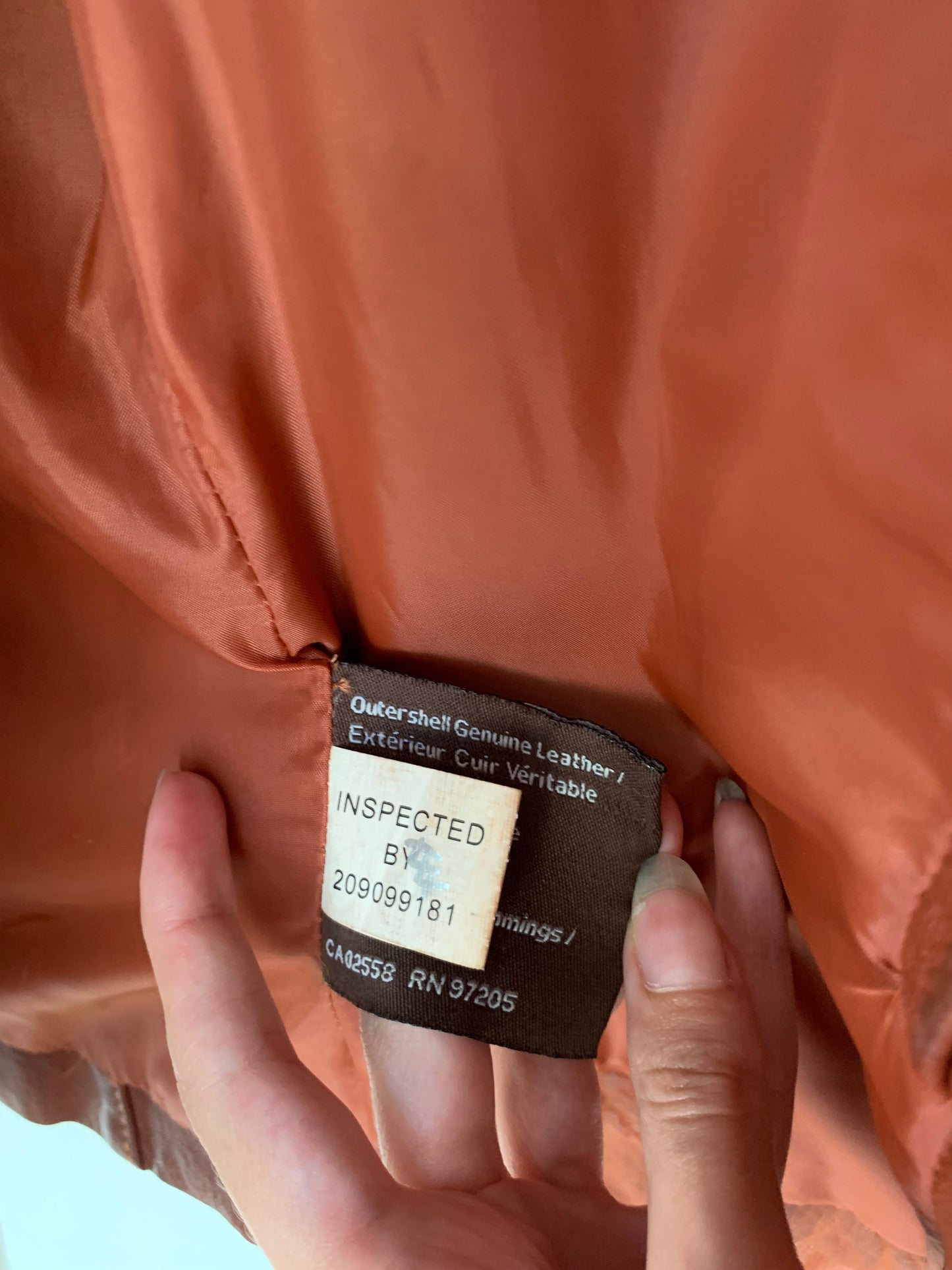 Danier copper leather zip up jacket