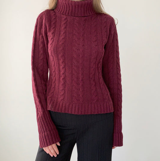 Bennetti made in Italy burgundy wool turtleneck sweater