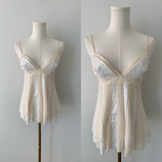 BCBG 100% silk sequin camisole