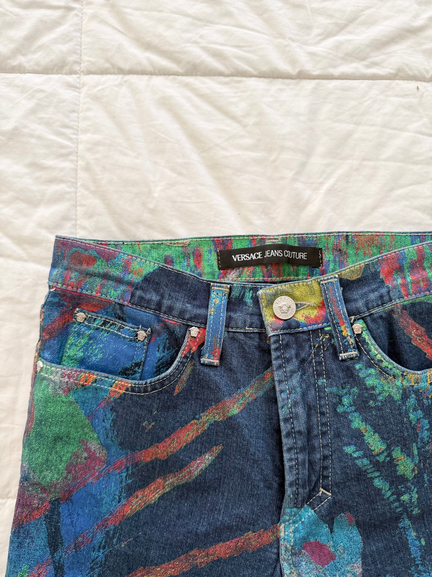 Versace Jeans Couture Printed Bootcut Denim Jeans