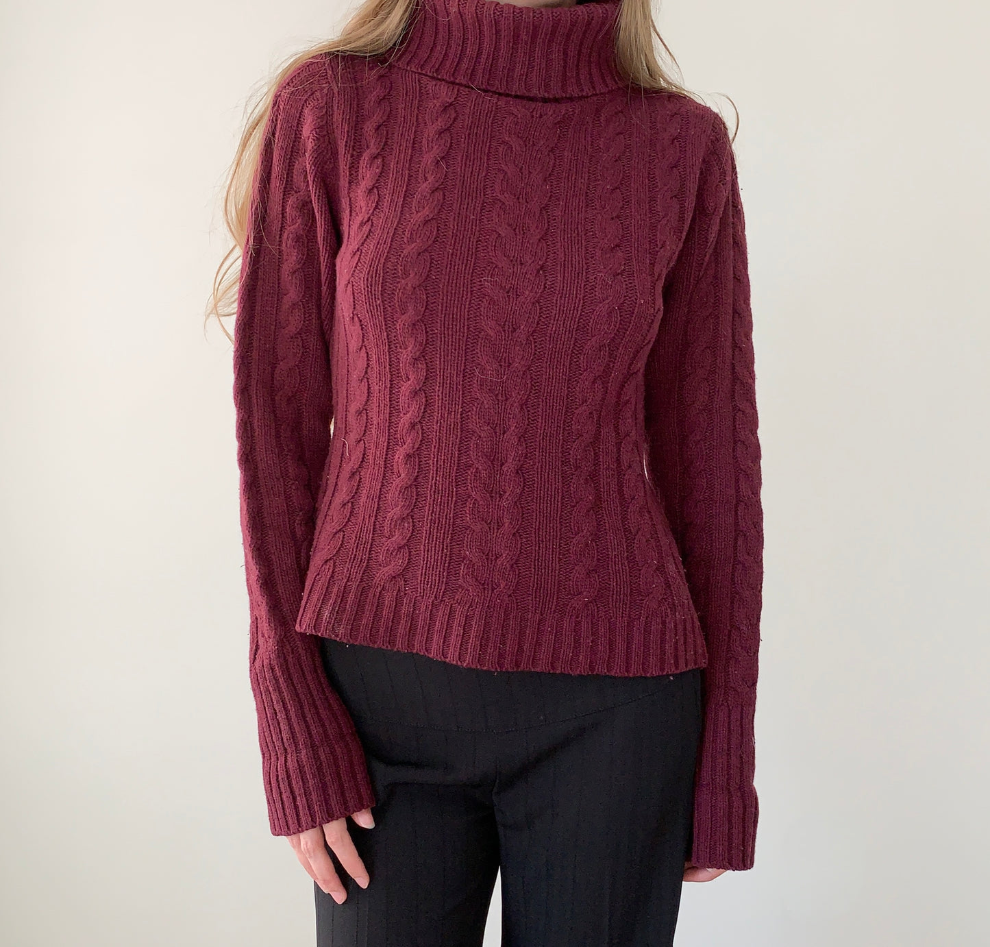 Bennetti made in Italy burgundy wool turtleneck sweater