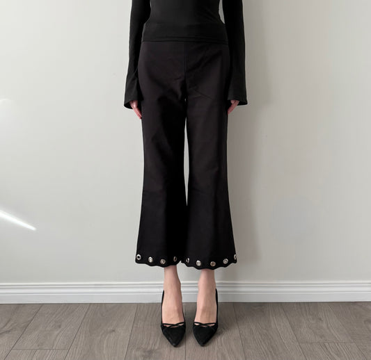 Zara grommet design flared capris