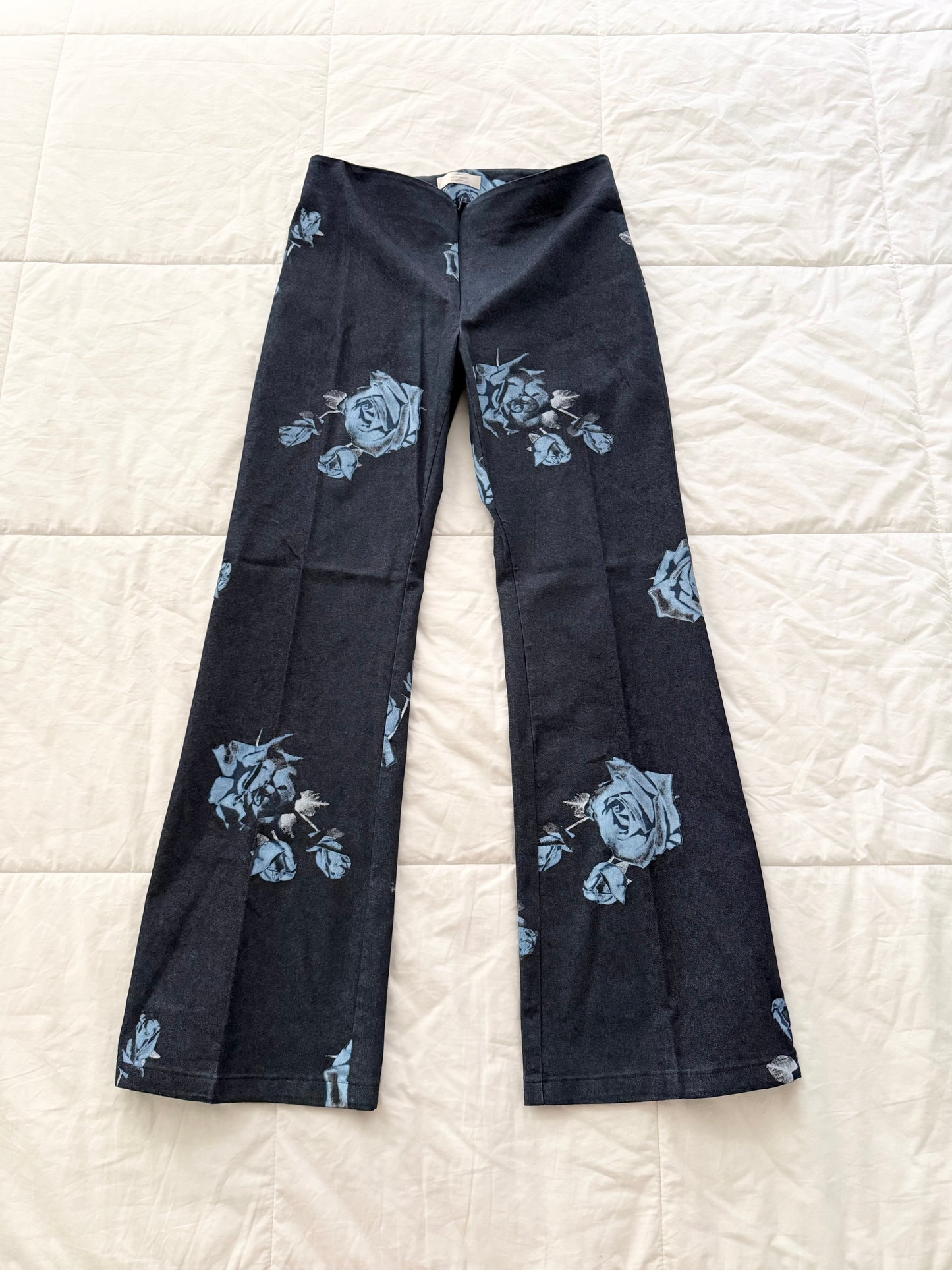 Hot Shot Made in Italy Navy Blue Floral Trousers