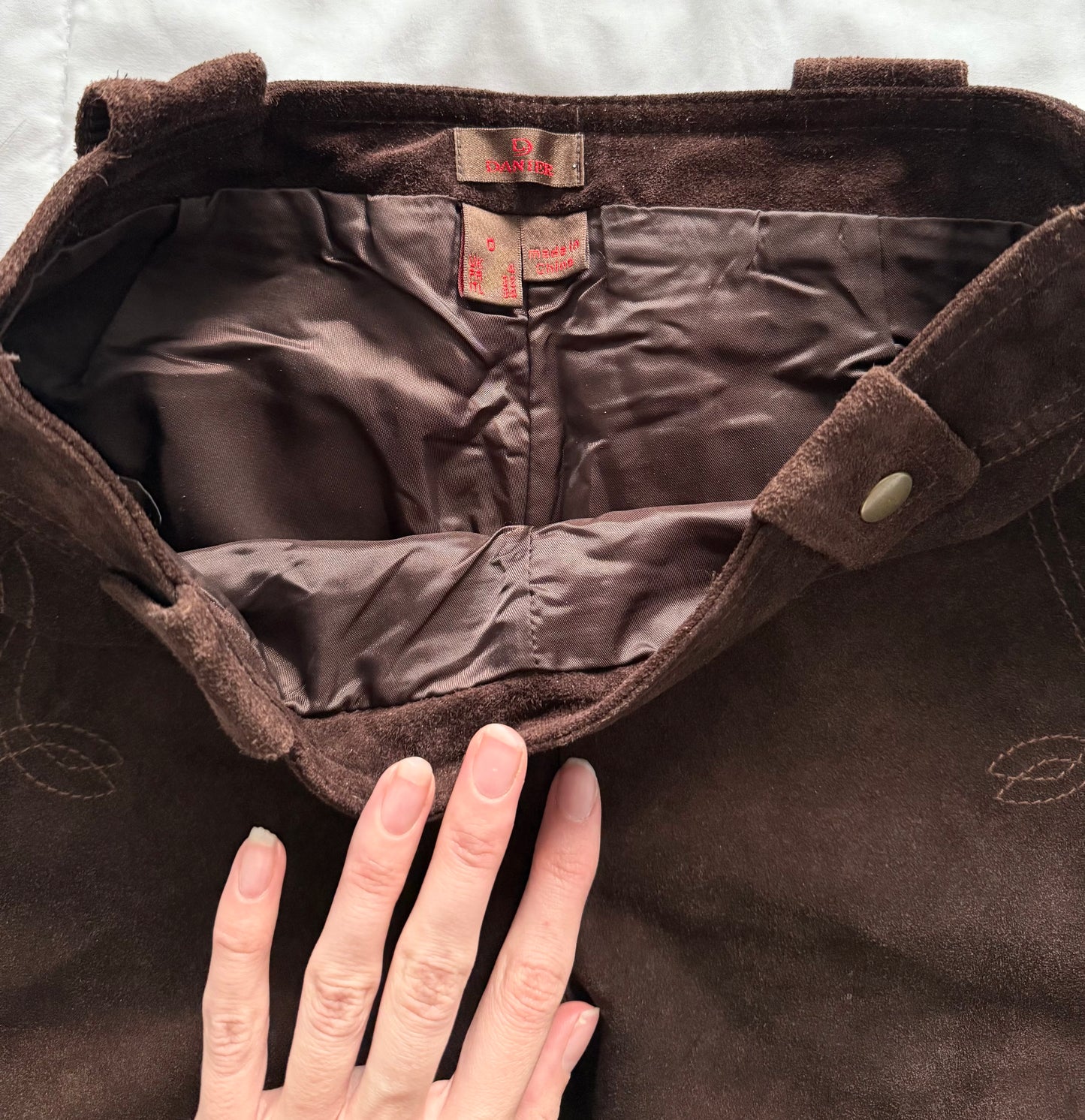 Danier brown western style suede trousers