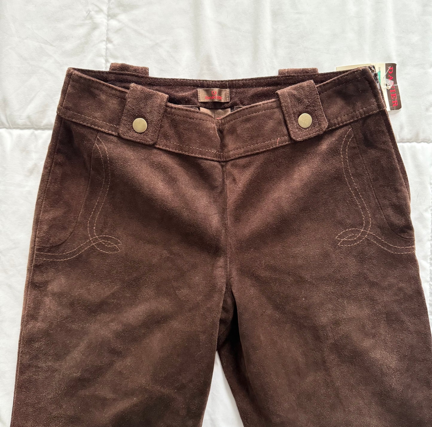 Danier brown western style suede trousers