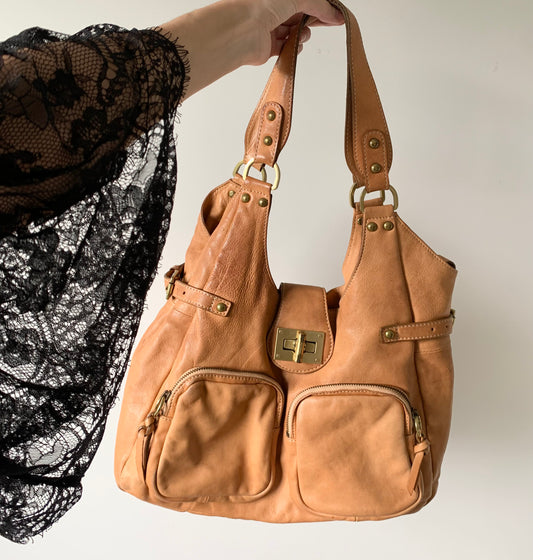 Divared genuine leather boho shoulder purse